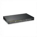 Zyxel Gs1900-48hp V2, 48 Port, Gigabit, 24 Port Poe 170w, 2 Port Gigabit Sfp, Yönetilebilir, Rackmount Switch