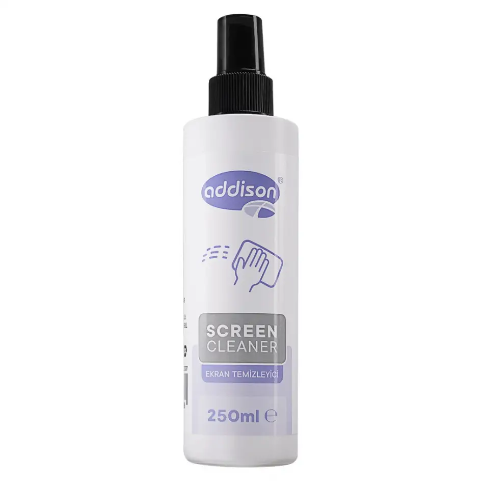 Addıson 300871, Ekran Temizleyici Sprey 250ml. Microfiber Bez İle Birlikte
