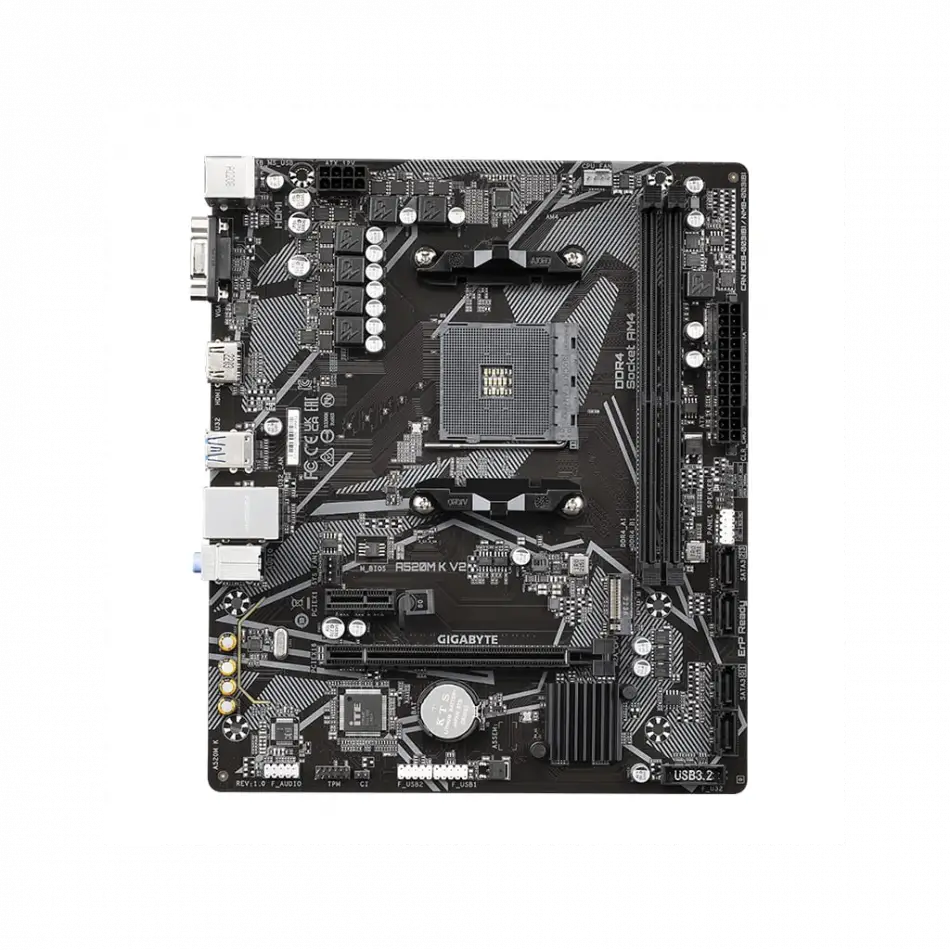 Gıgabyte A520m-k V2, 2xddr4, 1x M.2, D-sub, Hdmı, Am4 Soket Anakart