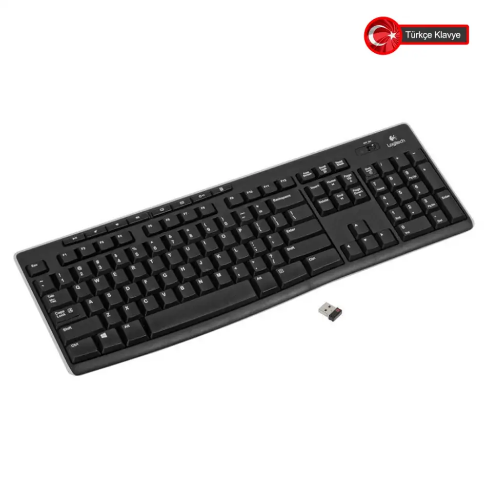 Logıtech K270, Siyah, 920-003761, Kablosuz, Türkçe Q, Multimedya Klavye