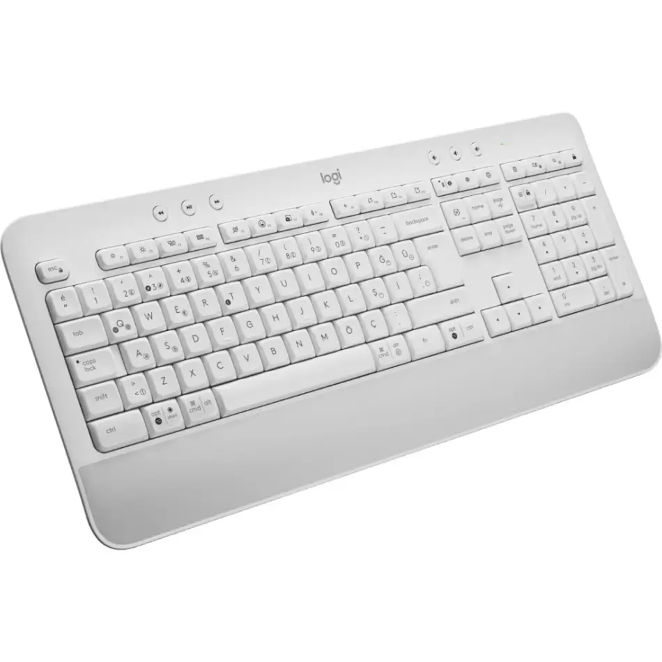 Logıtech Sıgnature K650, 920-010973, Beyaz, Bluetooth, Türkçe Q, Multimedya, Sıvı Temasına Dayanıklı, Klavye