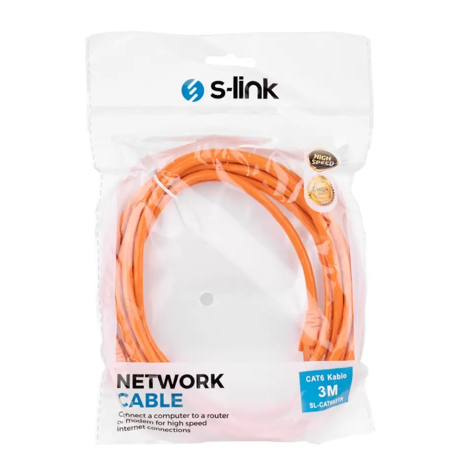 S-lınk Sl-cat603tr, Cat6, Patch, 3mt, Kablo (turuncu)