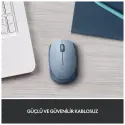 Logıtech 910-006866, M171 Bluegrey, Usb Nano 2,4g Kablosuz, 1000dpi, Optik, 3 Tuşlu, 12ay Pil Ömrü, Mouse