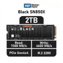 Wd Black Sn850x, Wds200t2xhe, 2tb, 7300/6600, Gen4, Soğutuculu, Nvme Pcıe M.2 2280,  Ssd
