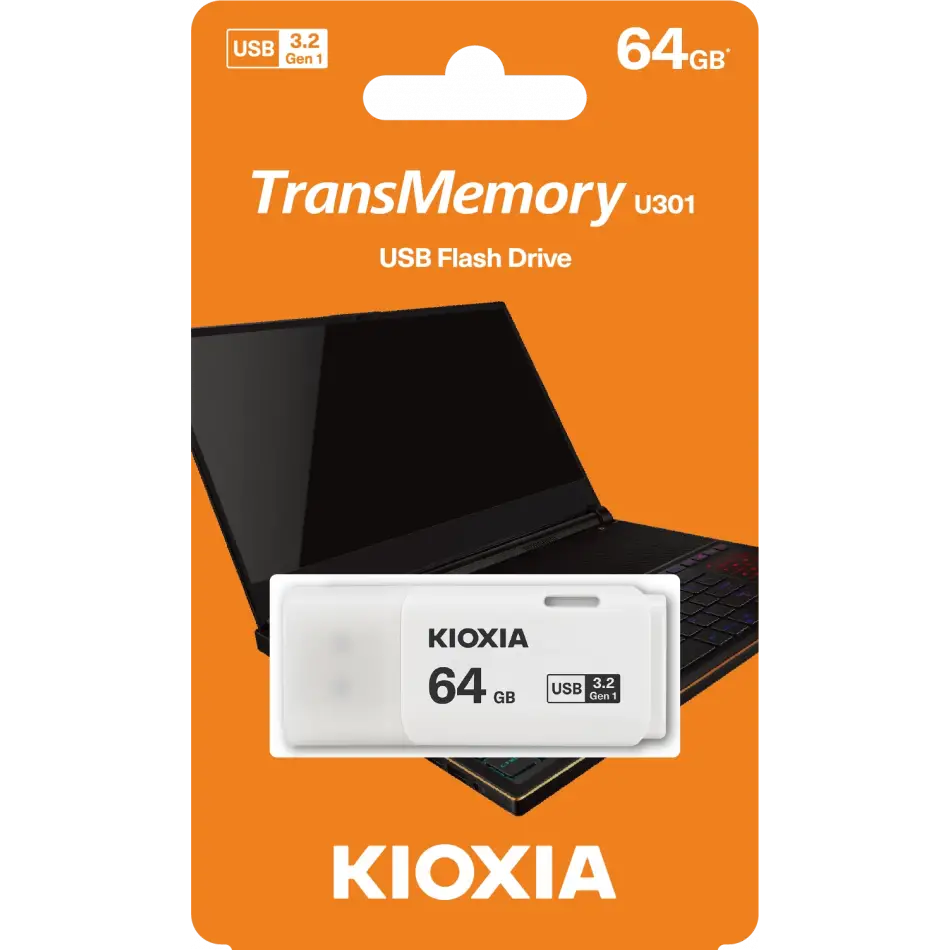 64gb Usb3.2 Gen1 Kıoxıa Beyaz Usb Bellek Lu301w064gg4