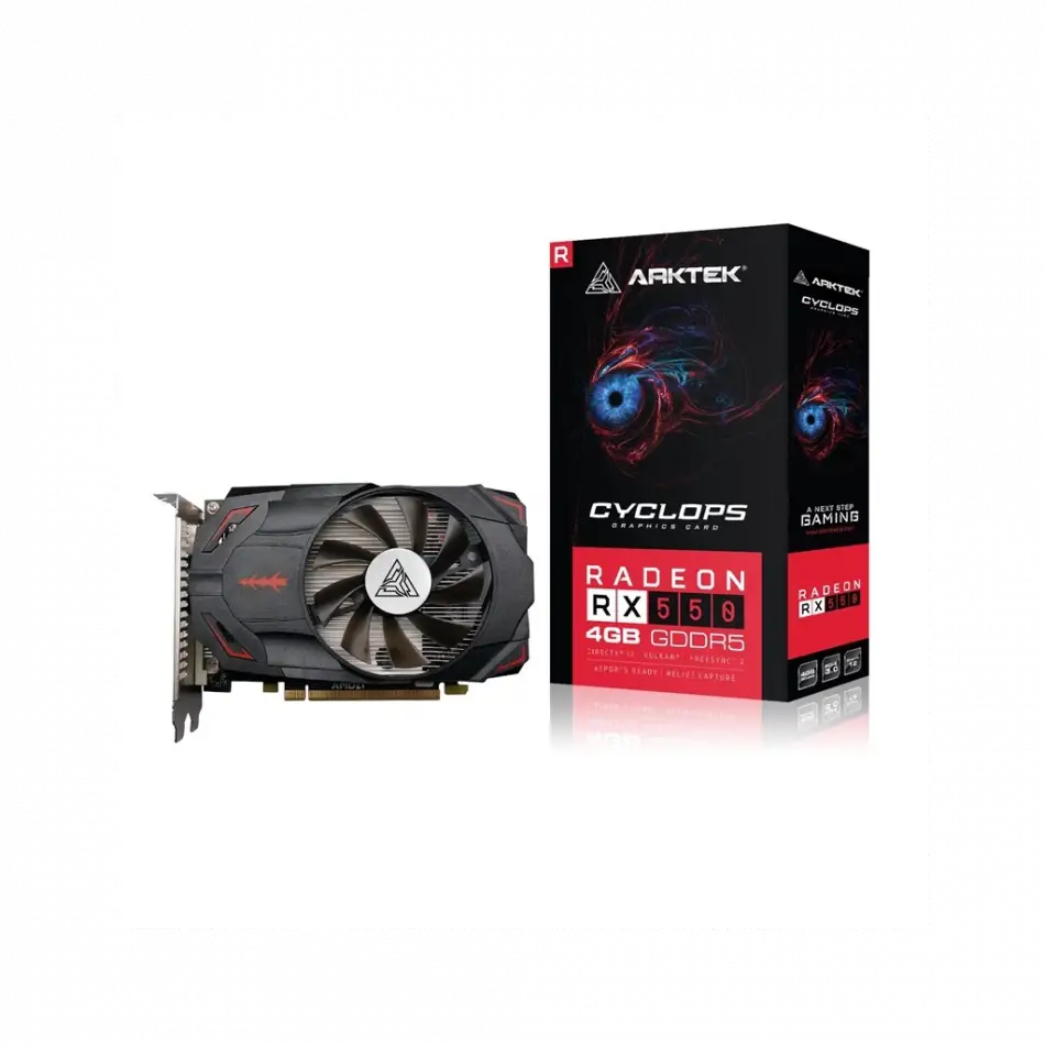 Arktek Cyclops, Akr550d5s4gh1, Rx550, 4gb, Gddr5, 128bıt, 1xdvı, 1xhdmı, 1xdp Gamıng Ekran Kartı