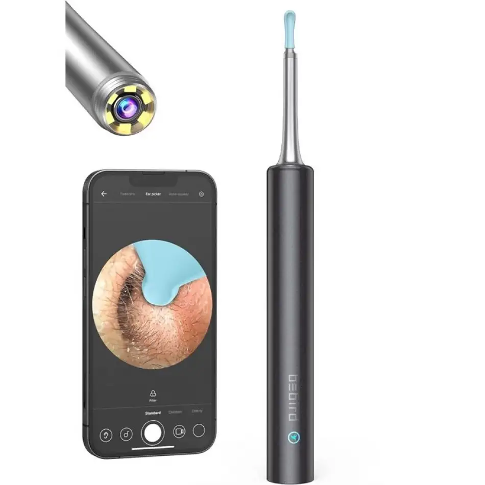 Bebırd T5 3mp Kamera 3.5mm Lens Şarjlı Wıfı Görüntülü Kulak Temizleyici Siyah Renk