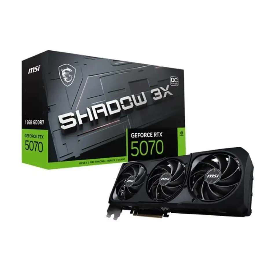 Msı Geforce Rtx5070 12g Shadow 3x Oc 12gb Gddr7 192bıt 1xhdmı 3xdp Ekran Kartı
