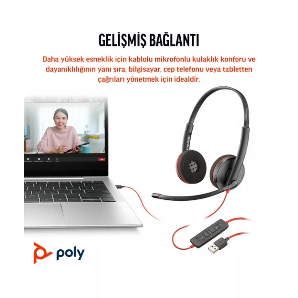 Poly Bw 3220 Stereo Usb-c Hs +usb-c/a