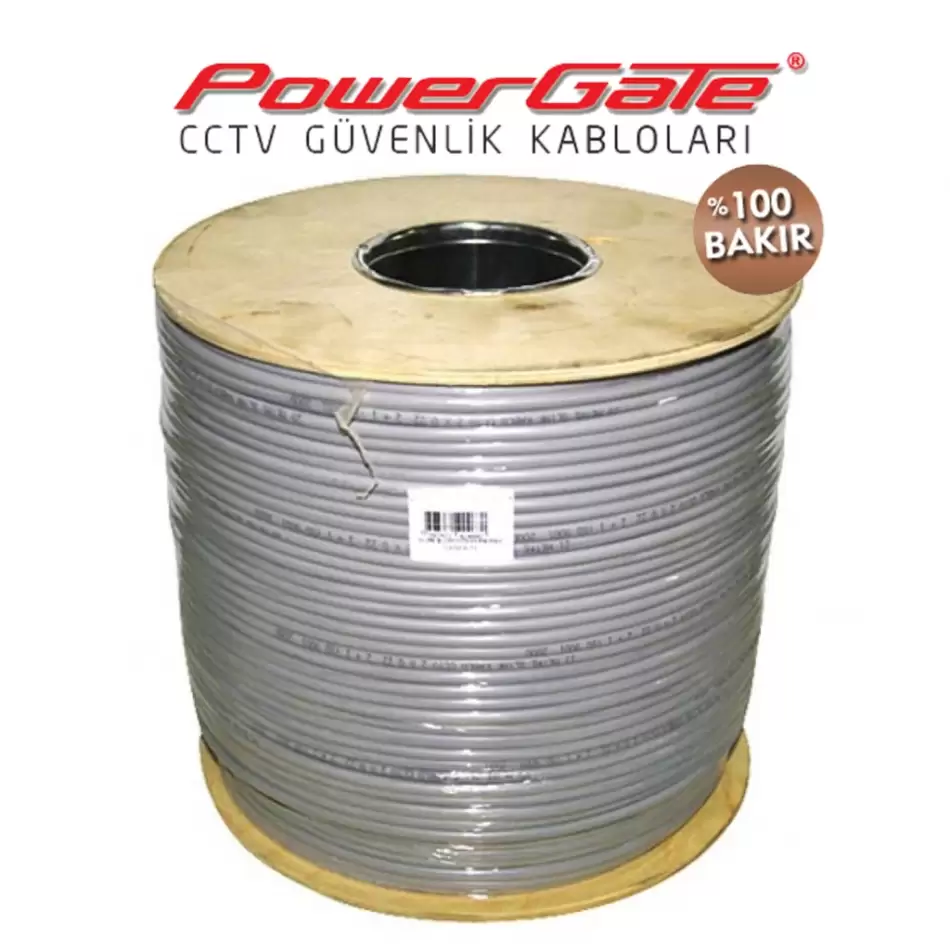 Powergate Pro 500mt, 2+1 (2x0,50+0,33) %100bakır, Cctv Güvenlik Kablosu