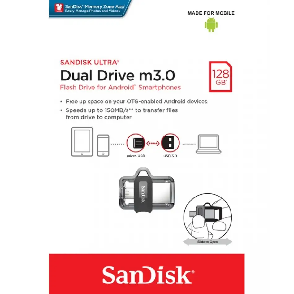 Sandisk Ult Dual Drive M3128g Greysilver