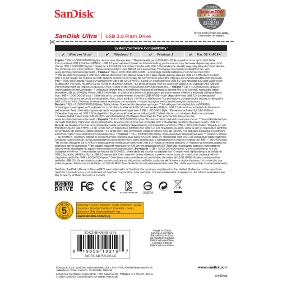 Sandisk Ultra Usb 3.0 64gb