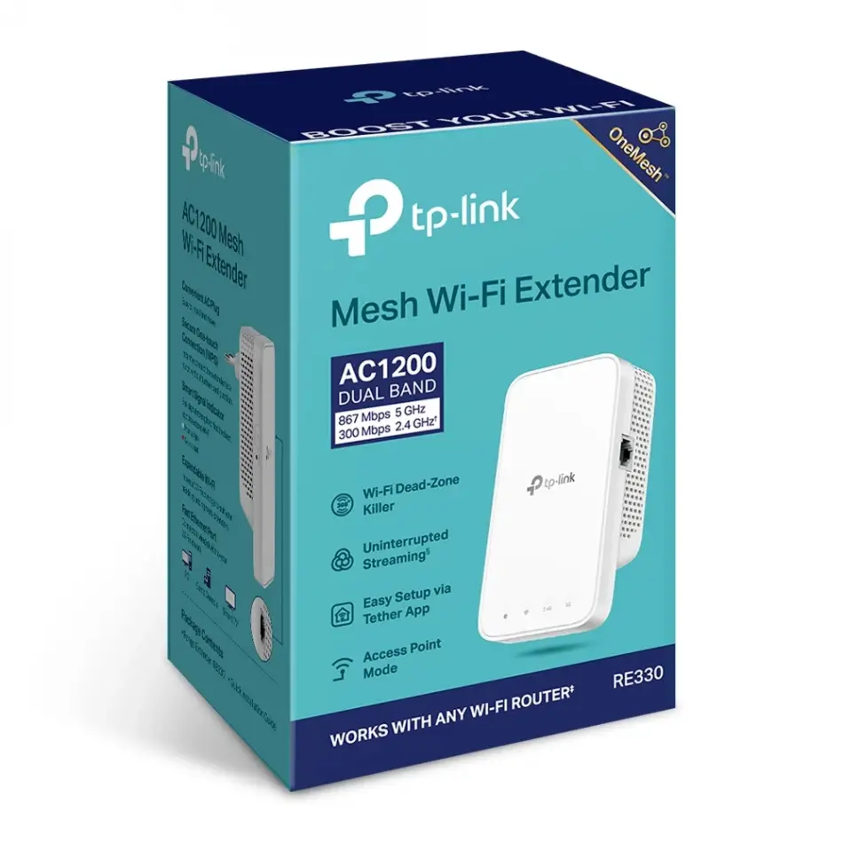 Tp-lınk Re330 Ac1200 Dual Band Prız Tıpı Mesh Wı-fı Extender