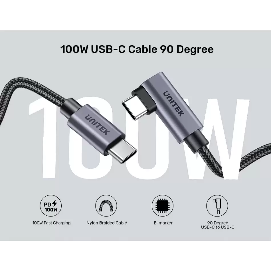 Unıtek Type-c Hızlı Şarj 90d 3mt 100w(c14123bk-3m)