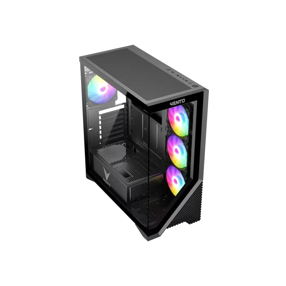 Vento Vg4202fl Mid Tower, 850w 80+ Siyah, Temperli Cam, Rgb, Atx Gamıng Kasa