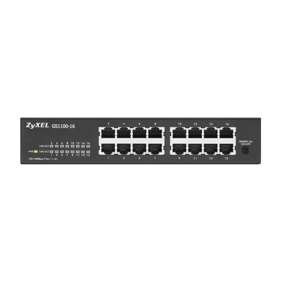 Zyxel Gs1100-16 V3, 16 Port, Gigabit, Yönetilemez, Masaüstü Switch