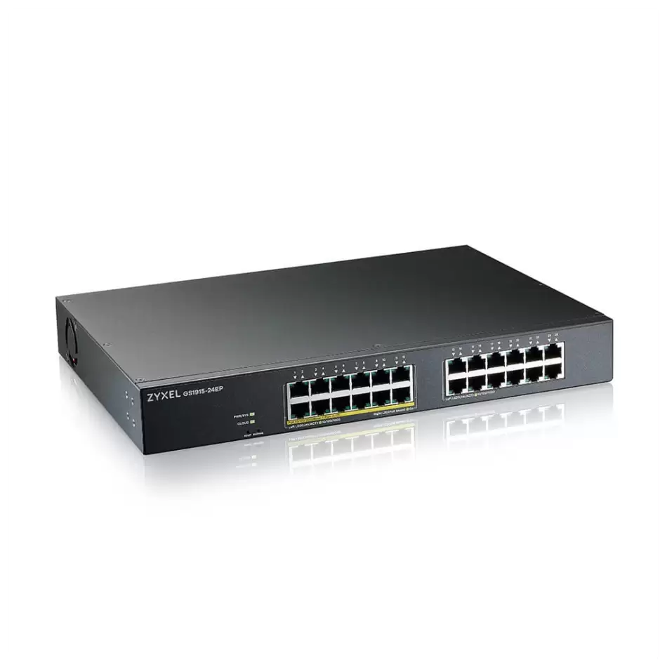Zyxel Gs1915-24ep, 24 Port, Gigabit, 12 Port Poe, Yönetilebilir, Sessiz, Masaüstü Switch