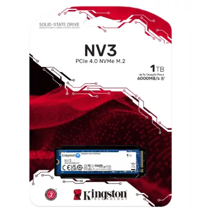 TEKNOTEG - 1TB KINGSTON NV3 SNV3S/1000G 6000/4000MB/S M.2 NVMe PCIe 4.0