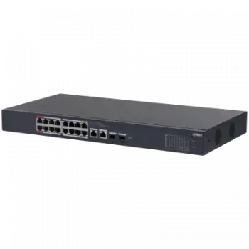 TEKNOTEG - DAHUA CS4218-16ET-240 16 PORT 16XFE-2XGE-2XGE/SFP YÖNETİLEBİLİR 240W POE SWİTCH