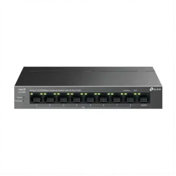 Tp-lınk Ls109p, Green Tech, 8 Port Megabit, Poe 63w, 1 Port Uplink, Long Range 250mt, Yönetilemez, Metal Kasalı Switch