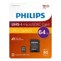 Phılıps 64gb Mıcro Sdxc 80 Mb/s C10 Fm64mp45b/00