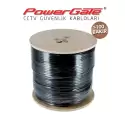 Powergate Out 500mt, 2+1 (2x0,50+0,33) %100bakır, Dış Ortam Cctv Güvenlik Kablosu