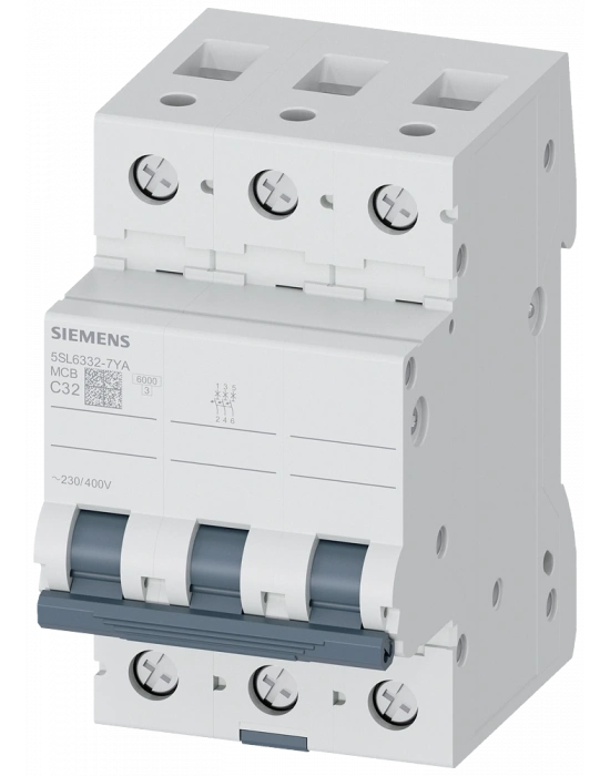Siemens 5SL6332-7YA 32A 3 Fazlı C Tipi Otomatik Sigorta
