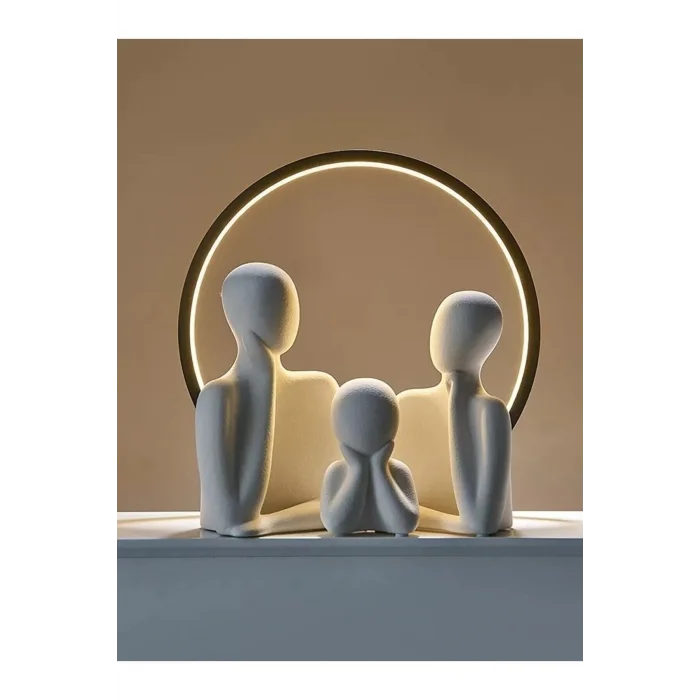 3 Kişilik Beton Heykel Obje Biblo Aile Beton Minimal Obje Biblo Aile