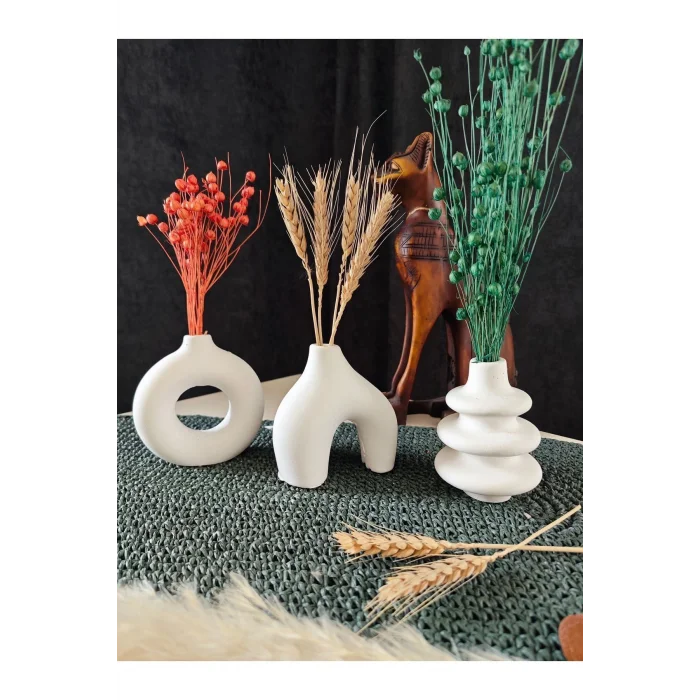 Minimal 3lü Vazo Vazo Seti Özel Günler Için Çoklu Paket(5 SET, 15 PARÇA VAZO IÇERİR)