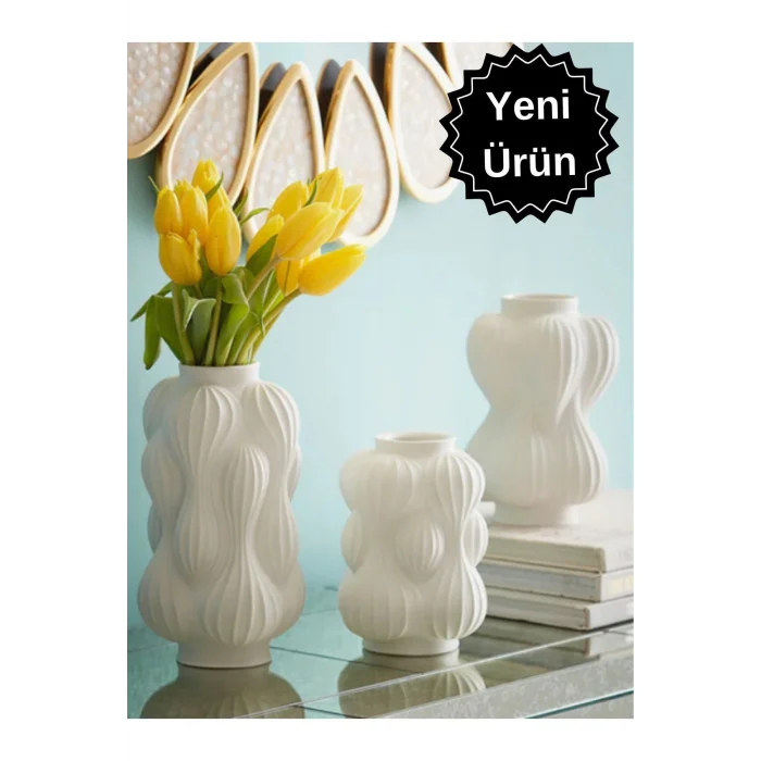 3lü Minimal Bubble Vazo Seti Pampas Vazosu