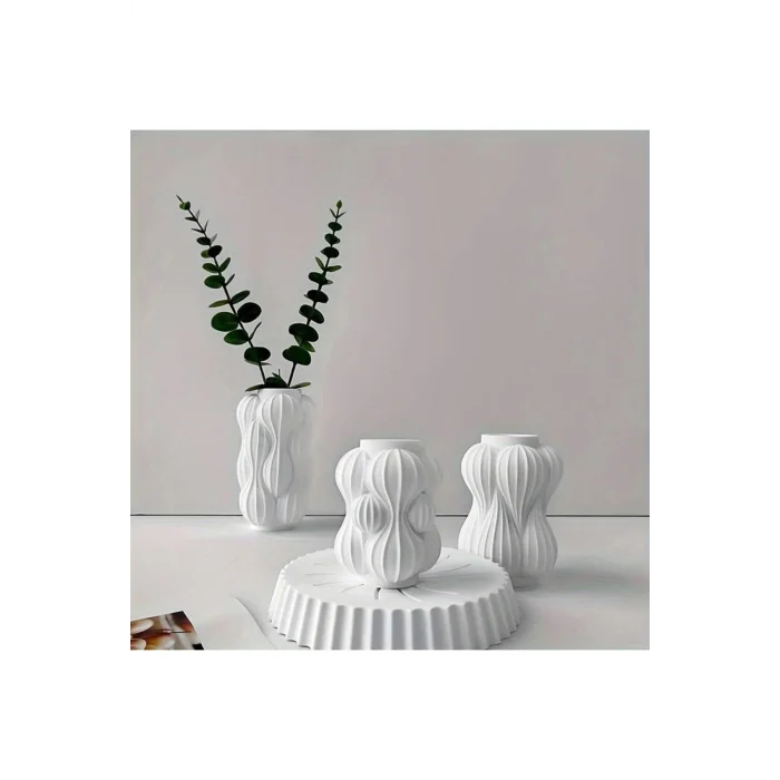 3lü Minimal Bubble Vazo Seti Pampas Vazosu