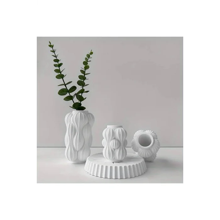 3lü Minimal Bubble Vazo Seti Pampas Vazosu