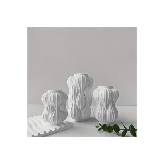 3lü Minimal Bubble Vazo Seti Pampas Vazosu