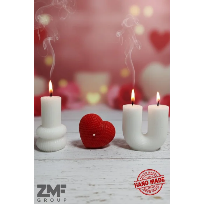 I Love You Sevgililer Günü Özel Dekoratif Japon Kiraz Çiçeği Kokulu Mum