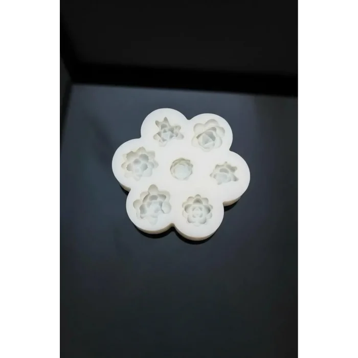 Mini Kaktüs 7li Silikon Mum Sabun & Taştozu Kalıbı