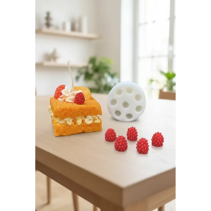 8li Ahududu Silikon Mum Kalıbı