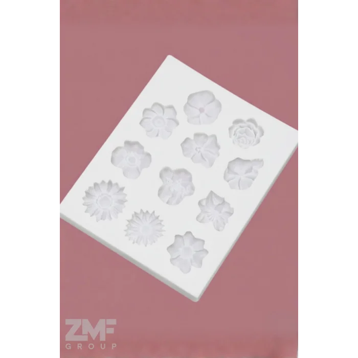 11li Çiçek Silikon Kalıp Mum, Sabun, Beton, Epoki İçin