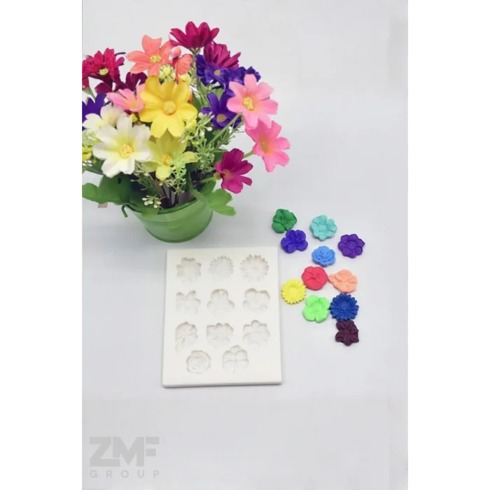 11li Çiçek Silikon Kalıp Mum, Sabun, Beton, Epoki İçin