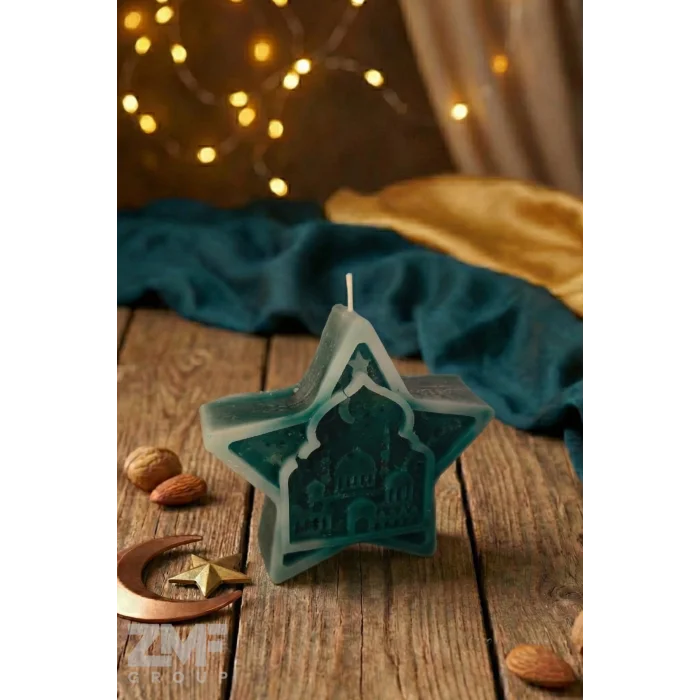 Ramazan Serisi Yıldız Tasarım Mum Sedir Ağacı Kokulu