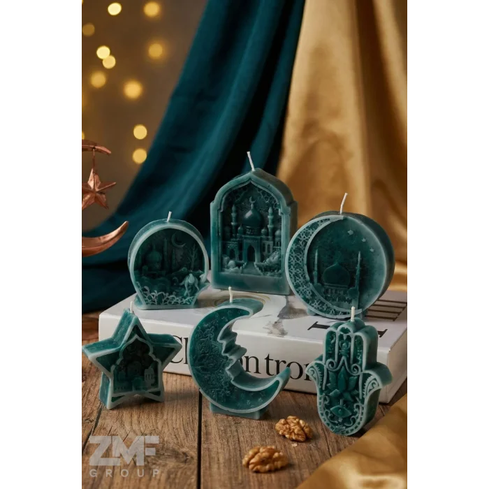 Ramazan Serisi 6Lı Mum Seti Sedir Ağacı Kokulu