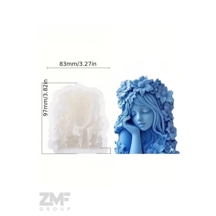 Çiçekli Kız Mum, Kokulu Taş & Sabun Silikon Kalıp