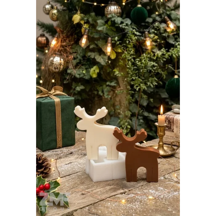 Geyik Model Silikon Kalıp Mum Taştozu Sabun Kalıbı Yılbaşı Tema