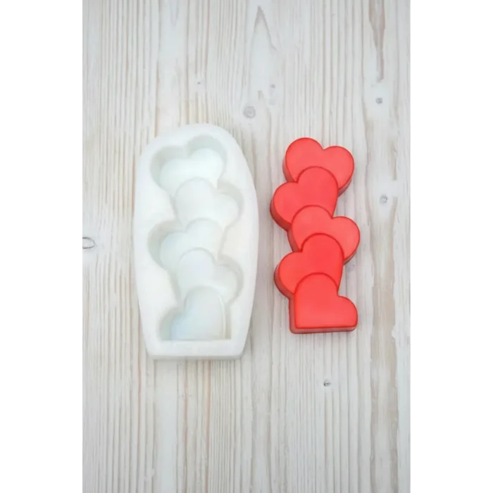 Kalp Sütun Silikon Kalıp Mum Taştozu Sabun Kalıbı