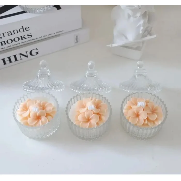 Üçlü Çiçek Silikon Kalıp Mum Sabun Kokulu Taş