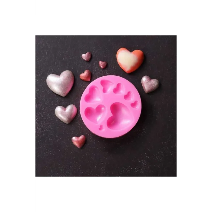 8li Kalp Silikon Kalıp Seti, Mum Taştozu Epoksi