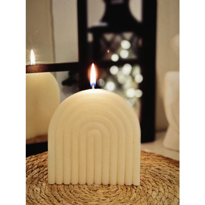 Bebek Pudrası Kokulu Dekoratif Gök Kuşağı Mum 13,5cmx13cm