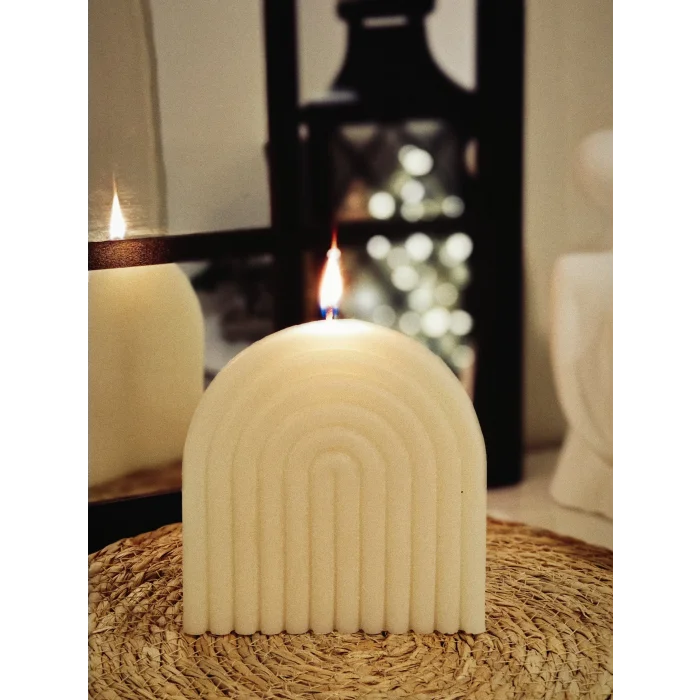 Bebek Pudrası Kokulu Dekoratif Gök Kuşağı Mum 13,5cmx13cm