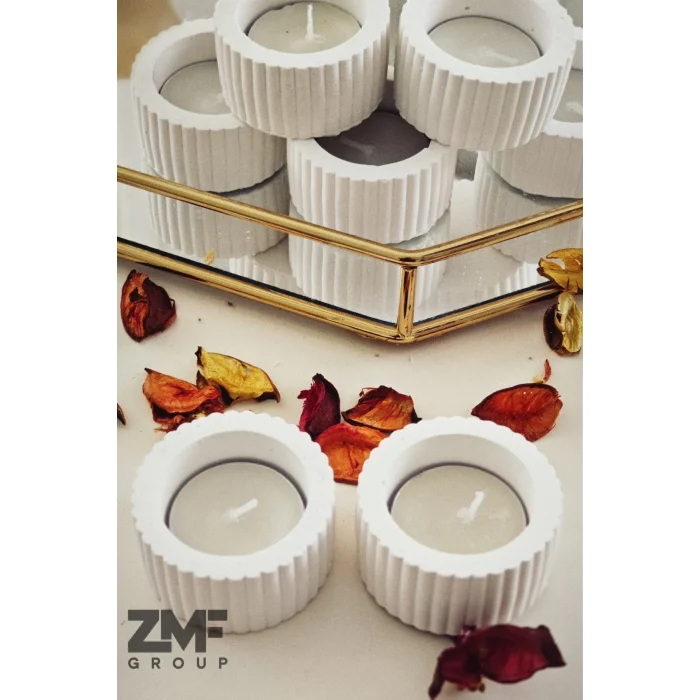 Çizgili Tasarım Tealight Mumluk Söz Nişan ve Özel Günler İçin 2 Adet