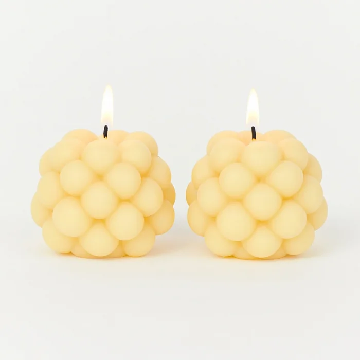 Dekoratif 2li Kokulu Top Bubble Mum Minimal Pinterest Tasarım 5cm