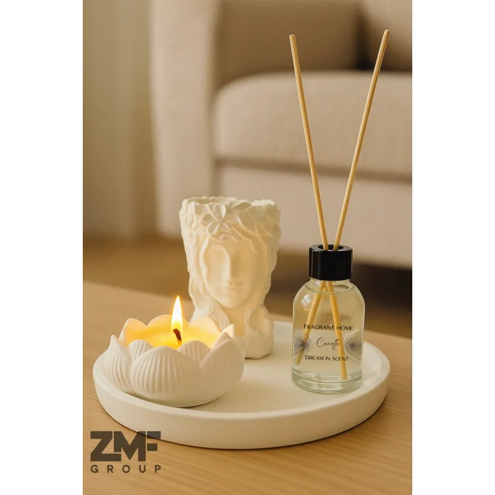 Hediyelik Tepside Tanrıça Helen Sukulent Saksı Biblo Bebek Pudrası Kokulu Lotus Mum ve Oda Kokusu